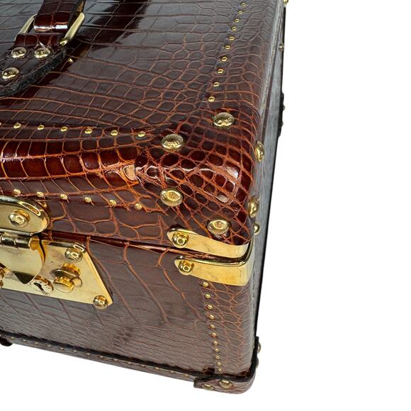Louis Vuitton Crocodile Trunk Boite Flacons Beauty Train Case Exotic LV w/key - Picture 14 of 16
